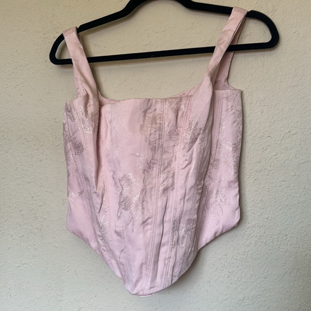 HOUSE OF CB 'Rafa' Pink Floral Satin Longline Corset NWOT size S - Picture 4 of 12
